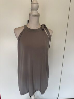 Banana Republic Factory Gray Tie-Shoulder Halter Tank Top